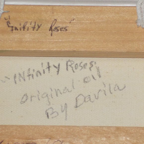 New Original "Infinity Roses" 5"x7" oil painting by Texas Artist Davila - Picture 5 of 5